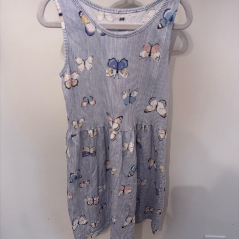 Butterfly Sleeveless Dress in Light Blue from H&M